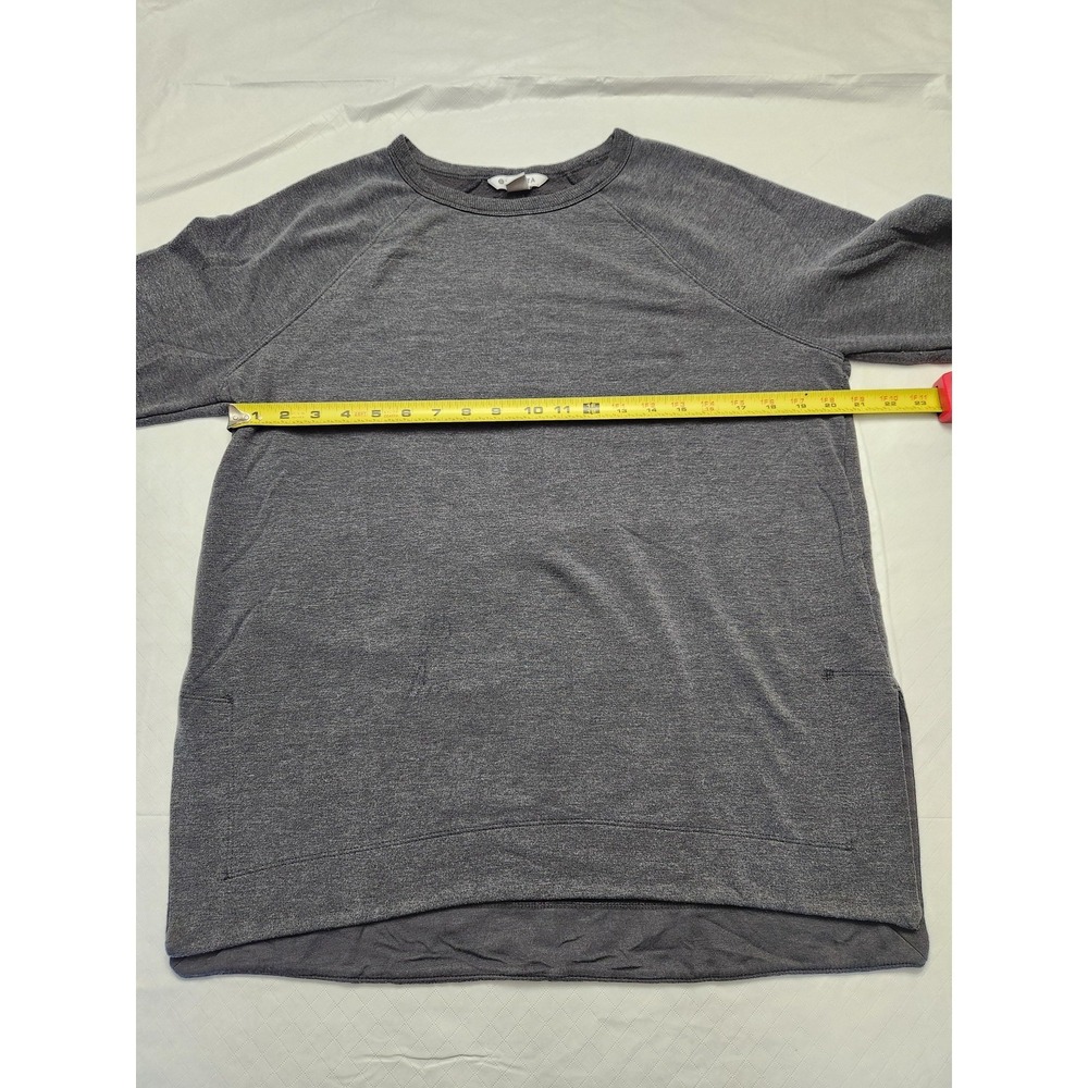 Athleta Sweatshirt Tunic Womens M Gray Raglan Long Sleeve Thumbholes Fleece - Picture 5 of 14
